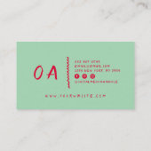 Retro kleurrijke Hand geschreven Boho Chic Modern  Visitekaartje (Achterkant)