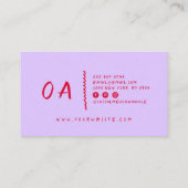 Retro Kleurrijke Hand geschreven Bold Boho Unieke  Visitekaartje (Achterkant)