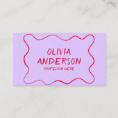 Retro Kleurrijke Hand geschreven Bold Boho Unieke  Visitekaartje (Voorkant)