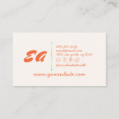 Retro Kleurrijke Hand Geschreven Getekend Groovy B Visitekaartje (Achterkant)