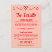 Retro Kleurrijke Hand getrokken eigenzinnige bruil Informatiekaartje (Voorkant)