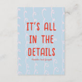 Retro Kleurrijke Hand getrokken eigenzinnige bruil Informatiekaartje (Achterkant)