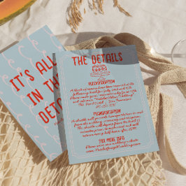 Retro Kleurrijke Hand getrokken eigenzinnige bruil Informatiekaartje