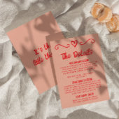 Retro Kleurrijke Hand getrokken eigenzinnige bruil Informatiekaartje