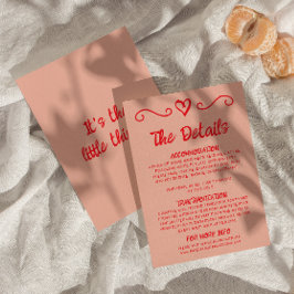 Retro Kleurrijke Hand getrokken eigenzinnige bruil Informatiekaartje