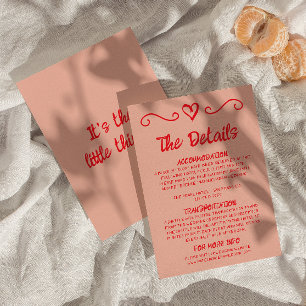 Retro Kleurrijke Hand getrokken eigenzinnige bruil Informatiekaartje