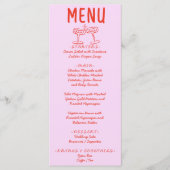 Retro Kleurrijke Hand Getrokken Funky Wedding Menu (Voorkant)