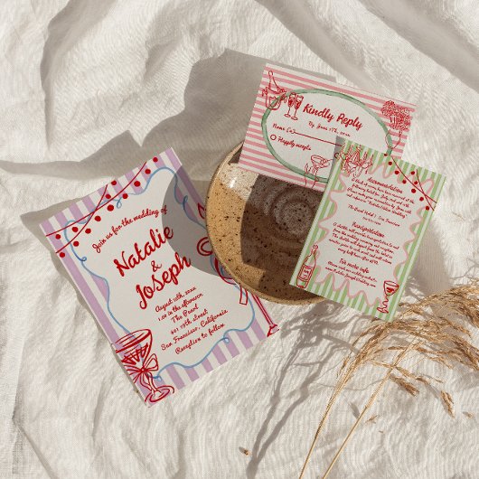 Retro Kleurrijke Hand Getrokken Geschreven Eigenzi Kaart