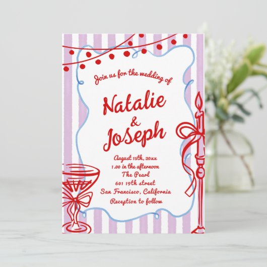 Retro Kleurrijke Hand Getrokken Geschreven QR Code Kaart (Staand voorkant)