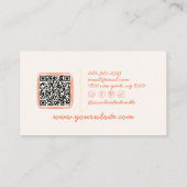 Retro Kleurrijke Hand Getrokken Groovy QR Code Visitekaartje (Achterkant)