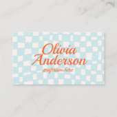 Retro Kleurrijke Hand Getrokken Groovy Schattige Visitekaartje (Voorkant)