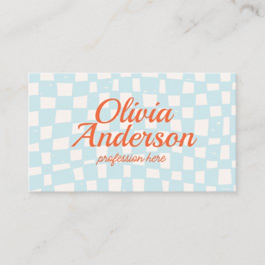 Retro Kleurrijke Hand Getrokken Groovy Schattige Visitekaartje (Voorkant)