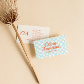 Retro Kleurrijke Hand Getrokken Groovy Schattige Visitekaartje