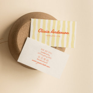 Retro Kleurrijke Hand Getrokken Groovy Schattige Visitekaartje