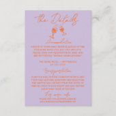 Retro Kleurrijke Hand Getrokken Heldere Huwelijksd Informatiekaartje (Voorkant)