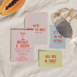 Retro Kleurrijke Hand Getrokken Martini Quirky bru Kaart