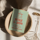 Retro Kleurrijke Hand getrokken Pastel Leuke Foto Save The Date