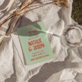 Retro Kleurrijke Hand getrokken Pastel Leuke Foto Save The Date