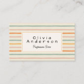 Retro Kleurrijke Hand Getrokken Stripes Unieke Boh Visitekaartje (Voorkant)