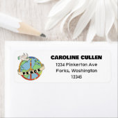 Retro Kleurrijke Hand Getrokken Wereldvrede met Du Etiket (Insitu)