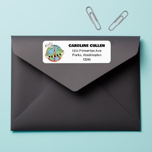 Retro Kleurrijke Hand Getrokken Wereldvrede met Du Etiket