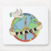 Retro Kleurrijke Hand Getrokken Wereldvrede met Du Muismat (Voorkant)