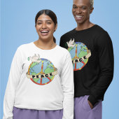 Retro Kleurrijke Hand Getrokken Wereldvrede met Du T-shirt