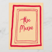 Retro Kleurrijke Handgeschreven Leuk Unieke Bruilo Menu (Achterkant)