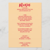 Retro Kleurrijke Handgeschreven Leuk Unieke Bruilo Menu (Voorkant)