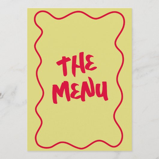 Retro Kleurrijke Handgeschreven Whimsical Bold Bru Menu (Achterkant)