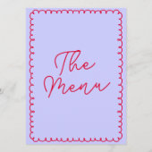 Retro Kleurrijke Handgeschreven Whimsical Bruiloft Menu (Achterkant)