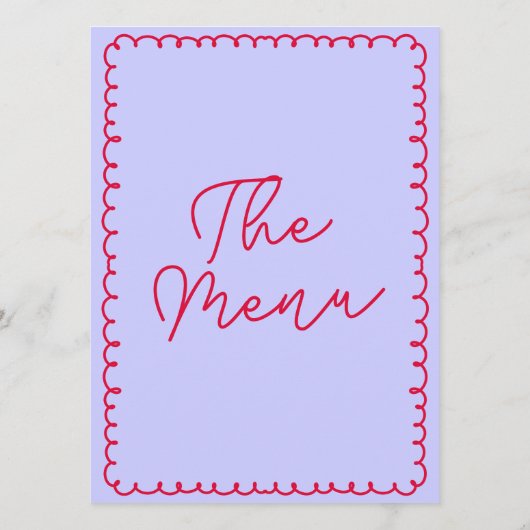 Retro Kleurrijke Handgeschreven Whimsical Bruiloft Menu (Achterkant)