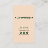 Retro Kleurrijke Handgetekende Groovy Floral Abstr Visitekaartje (Achterkant)