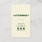 Retro Kleurrijke Handgetekende Groovy Floral Boho  Visitekaartje (Achterkant)