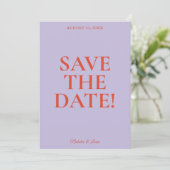 Retro Kleurrijke Heldere Funky Bold Moderne Bruilo Save The Date (Staand voorkant)