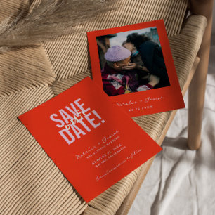 Retro Kleurrijke Heldere Funky Bold Moderne Bruilo Save The Date