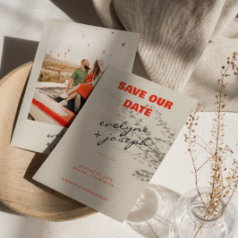 Retro Kleurrijke Heldere Funky Bold Moderne Bruilo Save The Date