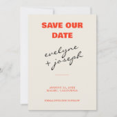 Retro Kleurrijke Heldere Funky Bold Moderne Bruilo Save The Date (Voorkant)