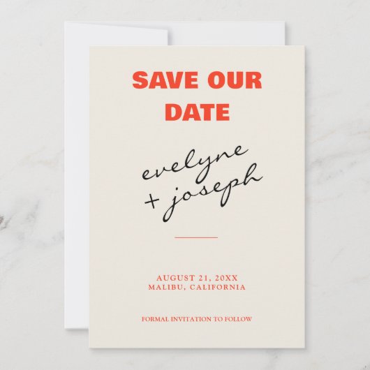 Retro Kleurrijke Heldere Funky Bold Moderne Bruilo Save The Date (Voorkant)