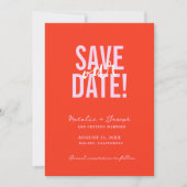 Retro Kleurrijke Heldere Funky Bold Moderne Bruilo Save The Date (Voorkant)