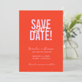 Retro Kleurrijke Heldere Funky Bold Moderne Bruilo Save The Date (Staand voorkant)