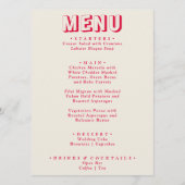 Retro Kleurrijke Heldere Funky Modern Bold Bruilof Menu (Voorkant)