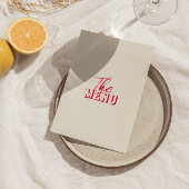 Retro Kleurrijke Heldere Funky Modern Bold Bruilof Menu