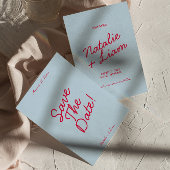 Retro Kleurrijke Heldere Funky Unieke Moderne Brui Save The Date