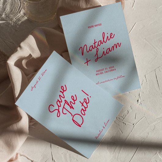 Retro Kleurrijke Heldere Funky Unieke Moderne Brui Save The Date