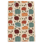 Retro kleurrijke herfstseizoen pompoenen medium cadeauzakje (Voorkant)