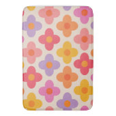 Retro Kleurrijke Hippie Mod Bloemen Patroon Badmat (Voorkant Verticaal)