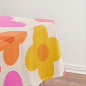 Retro Kleurrijke Hippie Mod Bloemen Patroon Tafelkleed (Voorbeeld)