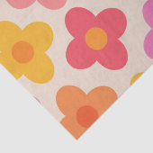 Retro Kleurrijke Hippie Mod Bloemen Patroon Tissuepapier (Detail)