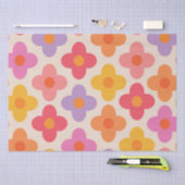 Retro Kleurrijke Hippie Mod Bloemen Patroon Tissuepapier (Craft)